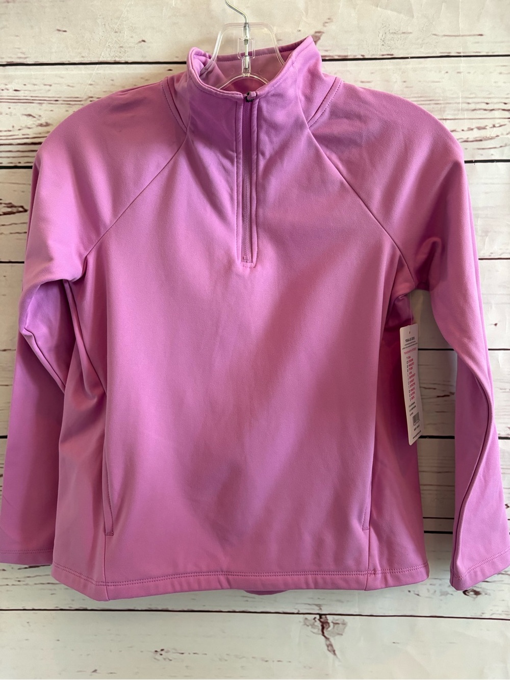 Yogalicious Girls 1/4 Zip Pullover  Athletic Shirt Long Sleeve Top Size 10 Pink